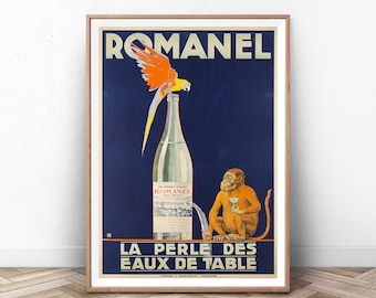 ROMANEL: Anisetta Evangelisti, Liquore Da Desser, Vintage Food & Drink Poster, Monkey Poster, Paris Wall Art, Vintage Advertisements