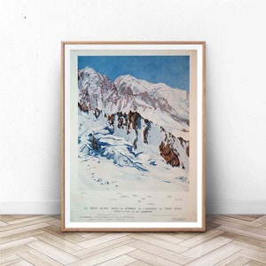 Chamonix Mont Blanc Poster / France Wall Art / Paris Print / Vintage Wall Art / France Travel Poster