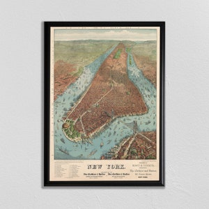 New York Karte, 1800er Jahre NYC, NYC Karte, Vintage New York Karte, Central Park Bild, Central Park Kunst, Central Park Karte, Vintage Karte, alte Karte