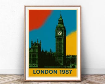 Big Ben Pop Art Print: Retro London Travel Poster