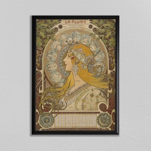 Alphonse Mucha, Art Nouveau, Art Nouveau Print, Art Nouveau Poster, Wall Art, Documents Decoratifs, Vintage Art Nouveau, Affiche