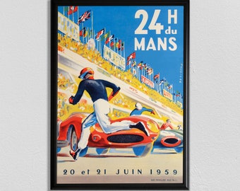 Le Mans, Cartel de carreras, Affiche de France, Gran Premio, Arte del automóvil, Arte de la pared de París, Cartel de Le Man, Cartel