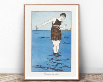 George Barbier Print: Vintage Paris Fashion Illustration, Beach Art
