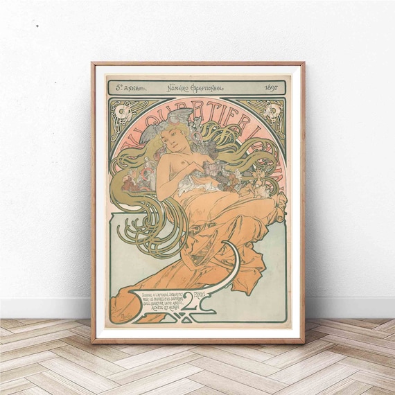 Alphonse Mucha Print | Art Nouveau | Home Decor | Vintage | - Etsy