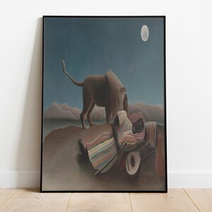Henri Rousseau Print, Paris Wall Art, The Sleeping Gypsy, Affiche, Impressionism, Henri Rousseau Poster, Henri Rousseau Oil Painting
