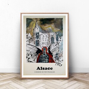 Cartel de Viaje de Francia, Impresión de Alsacia, Arte de la Pared de París, Impresión de la Riviera Francesa, Impresión de Francia, Arte de pared de mediados del siglo, Arte moderno de la pared