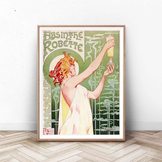 Alphonse Mucha Print | Art Nouveau | Home Decor | Vintage | absinthe vintage alcohol advertisement