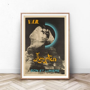 Egypt Poster, Egyptian Art Print, Cairo Wall Art, Mummy, Vintage Travel Poster, Home Decor, Egypte, Home Decor, Paris Wall Art