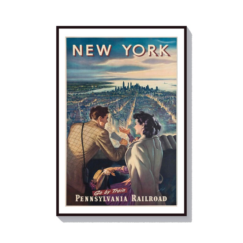 New York NYC Travel Poster Wall Art Prints Cityscape | Etsy