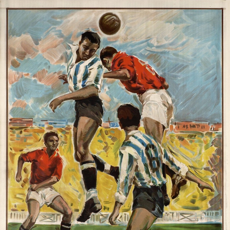 Vintage Soccer Art Print: Futbol Poster, Sports Decor - Etsy