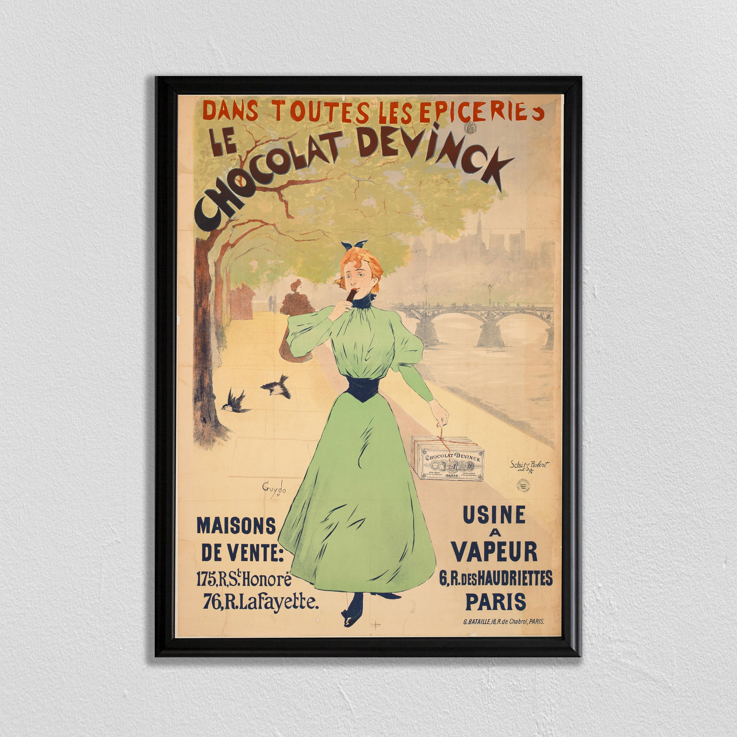 Vintage French Poster 1930s Art Retro Advertisement Print