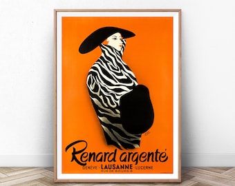 Vintage Art Deco Fashion Print: Vogue Zebra Dress Poster