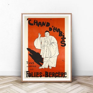 Paris Wall Art, Vintage French Print, Vintage Print, Retro Theatre Poster, Retro Movie Poster, Theater Print, Musical Poster, Clown Art