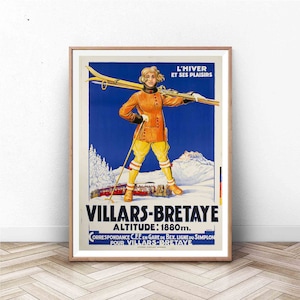 Schweizer Ski Poster: Villars-Bretaye Travel Print