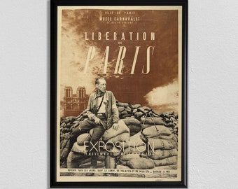 French Propaganda Poster: Liberation of Paris WWII Art