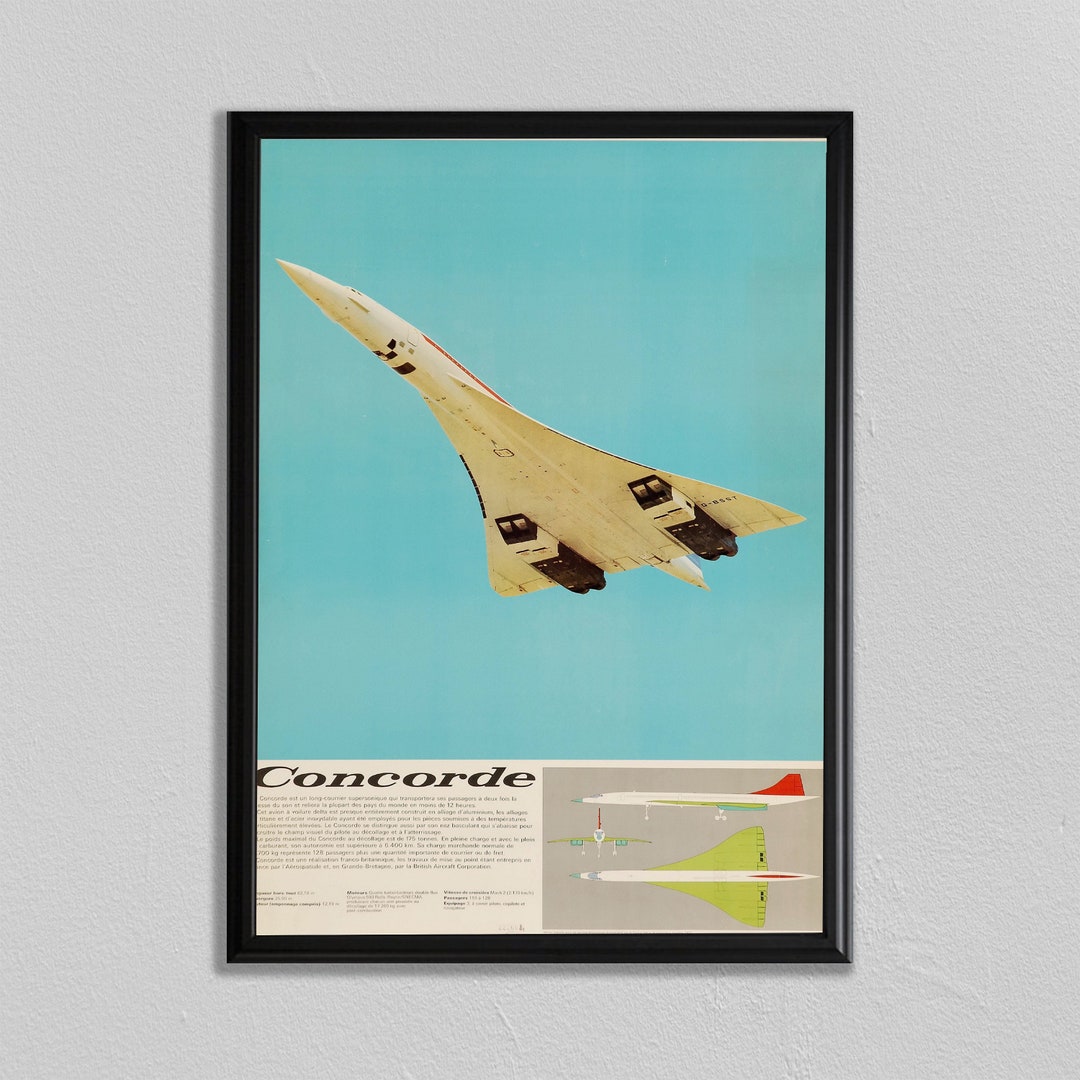 Vintage Concorde Jet Poster: Aviation Wall Art, Pilot Gift - Etsy