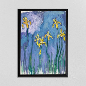 Claude Monet - Monet Malerei - Monet Druck - Monet Poster - Monet Wandkunst - Monet Sonnenaufgang - Iris jaunes au nuage rose