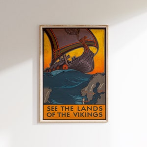 Viking Poster, Iceland Wall Art, Norwegian Art, Scandinavian Art, Viking Print