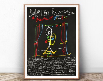 Art Exhibition Poster: Basler Revue, Mid-Century Modern Museum Print