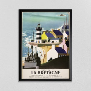 La Bretagne, Arte de la Pared de París, Impresión de la Riviera Francesa, Impresión de Francia, Arte del Sur de Francia, Affiche, Vintage Travel, Arte de la pared de la playa