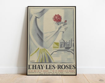 Paris Museum Flower Exhibition Poster: Vintage Watercolor Art Print