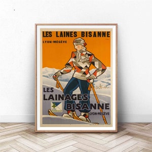 Vintage Ski Poster: Switzerland Travel Art Print