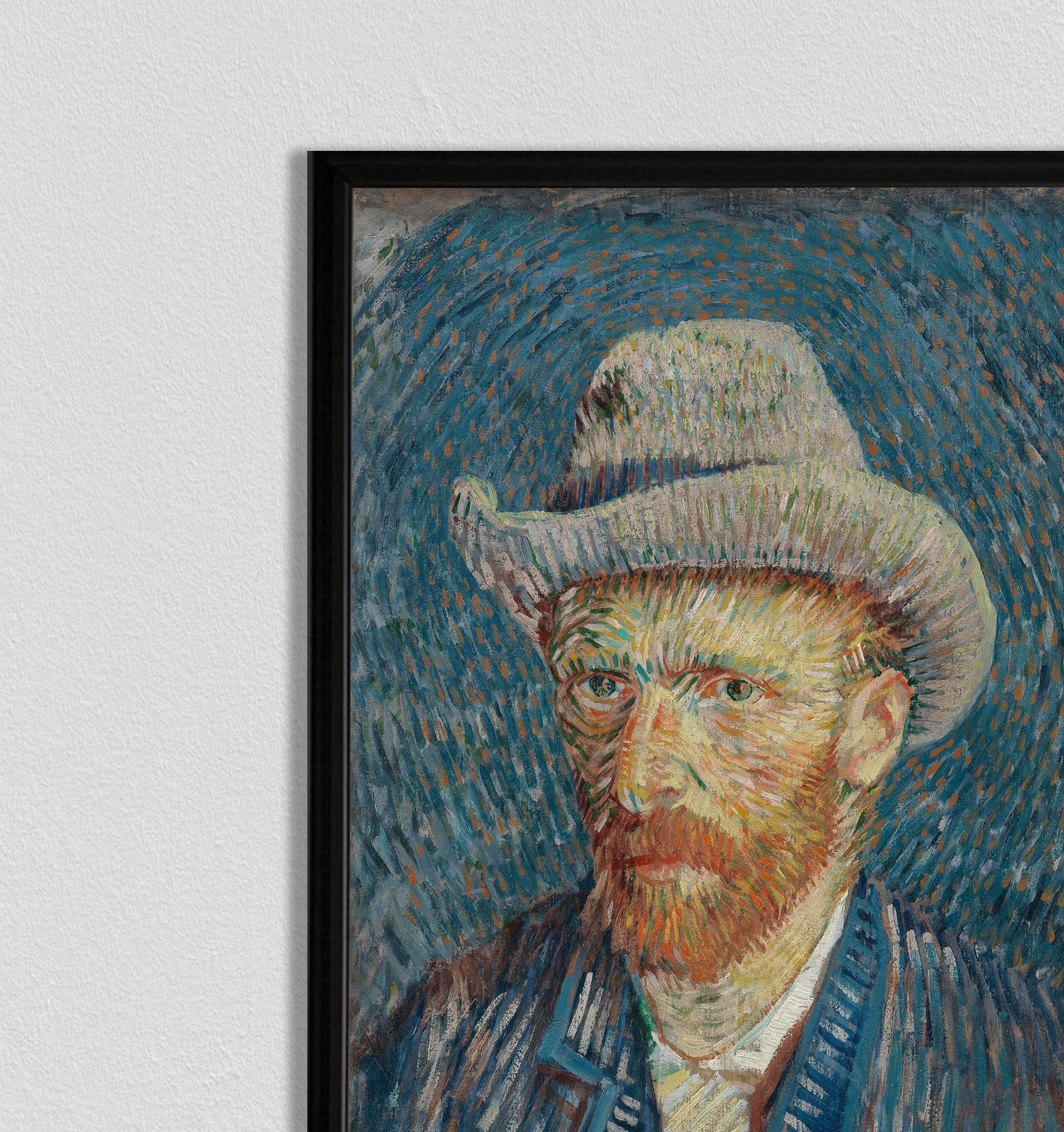 灰色のフェルト帽子をかぶった自画像、ゴッホの自画像、フィン