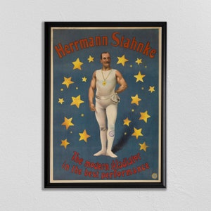 Bodybuilding Poster, Gym Art Work, arnold schwarzenegger art, motivational poster, fitness poster, vintage circus poster, circus art