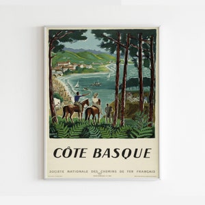 Cote Basque Print, France Poster, Paris Print, français Travel Decor, Travelers gift, Poster Paris