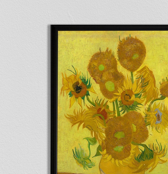 ゴッホのひまわりの版画：ヴィンテージの花のアート - Etsy 日本