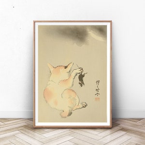 Cat Print, Japan Wood Block Japanese art print art home decor wall art print antique prints japan poster japanese decor asian deco mt fuji