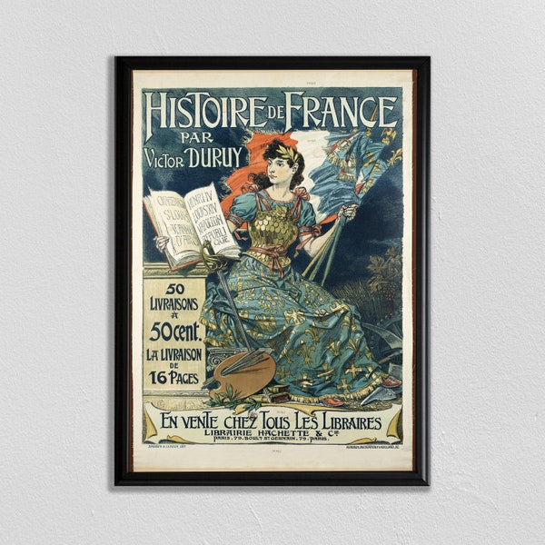 Paris Wall Art, affiche de france, Vintage French Poster, France Print, HISTOIRE DE FRANCE, Kitchen Art, Food Poster, Food Print, Home Decor