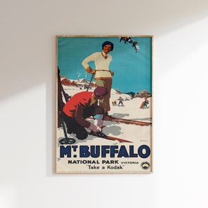 Vintage Ski Poster: Retro Winter Sports Art Print