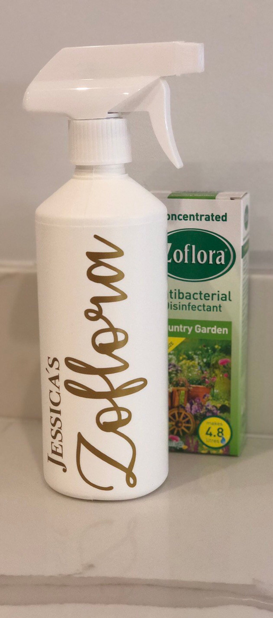 Personalised Gold Zoflora Spray Bottle / Personalised Cleaning Etsy