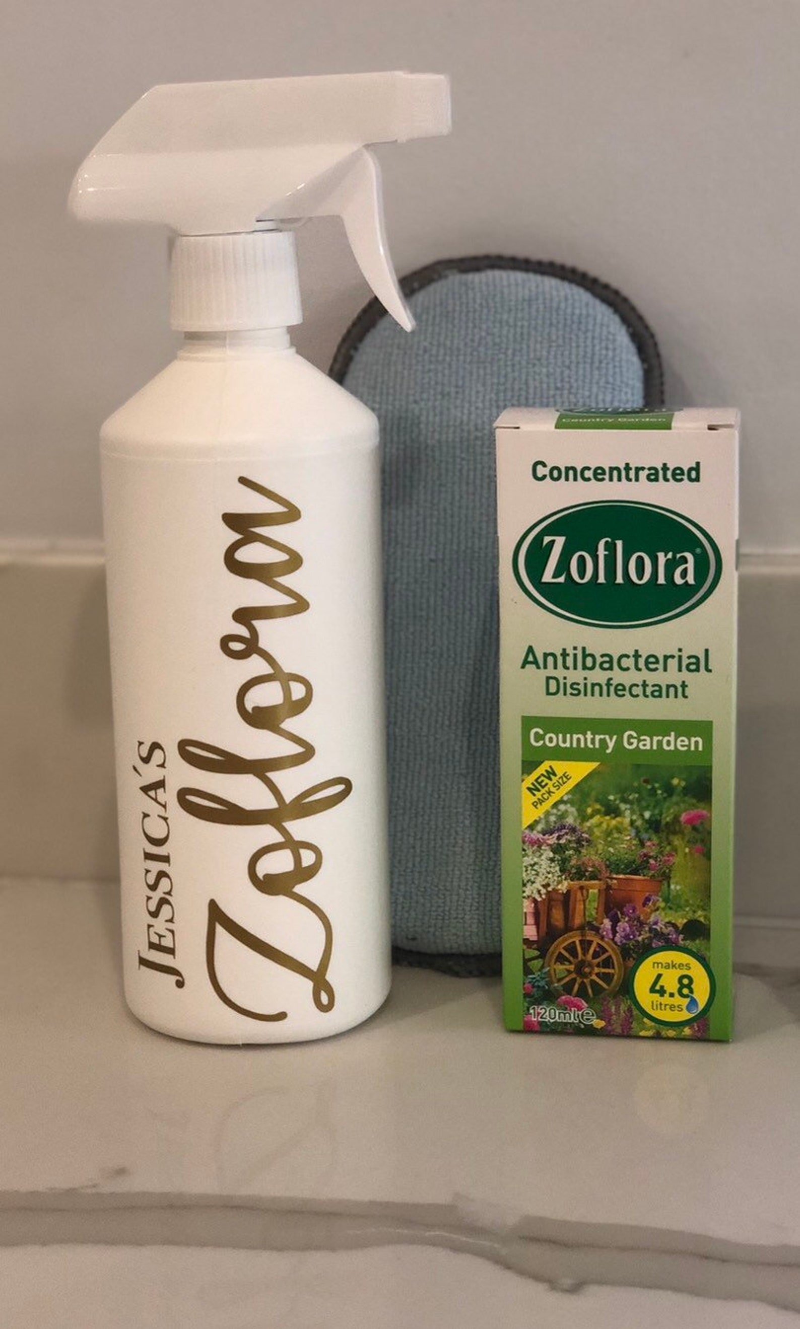 Personalised Gold Zoflora Spray Bottle / Personalised Cleaning Etsy