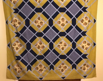 Flowers in a blue trellis