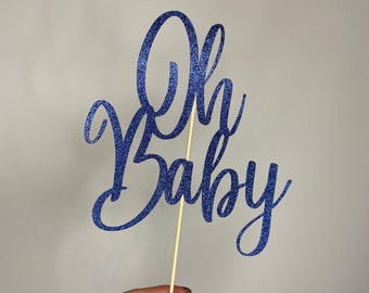 Burlap Oh Baby Cake Topper Etsy