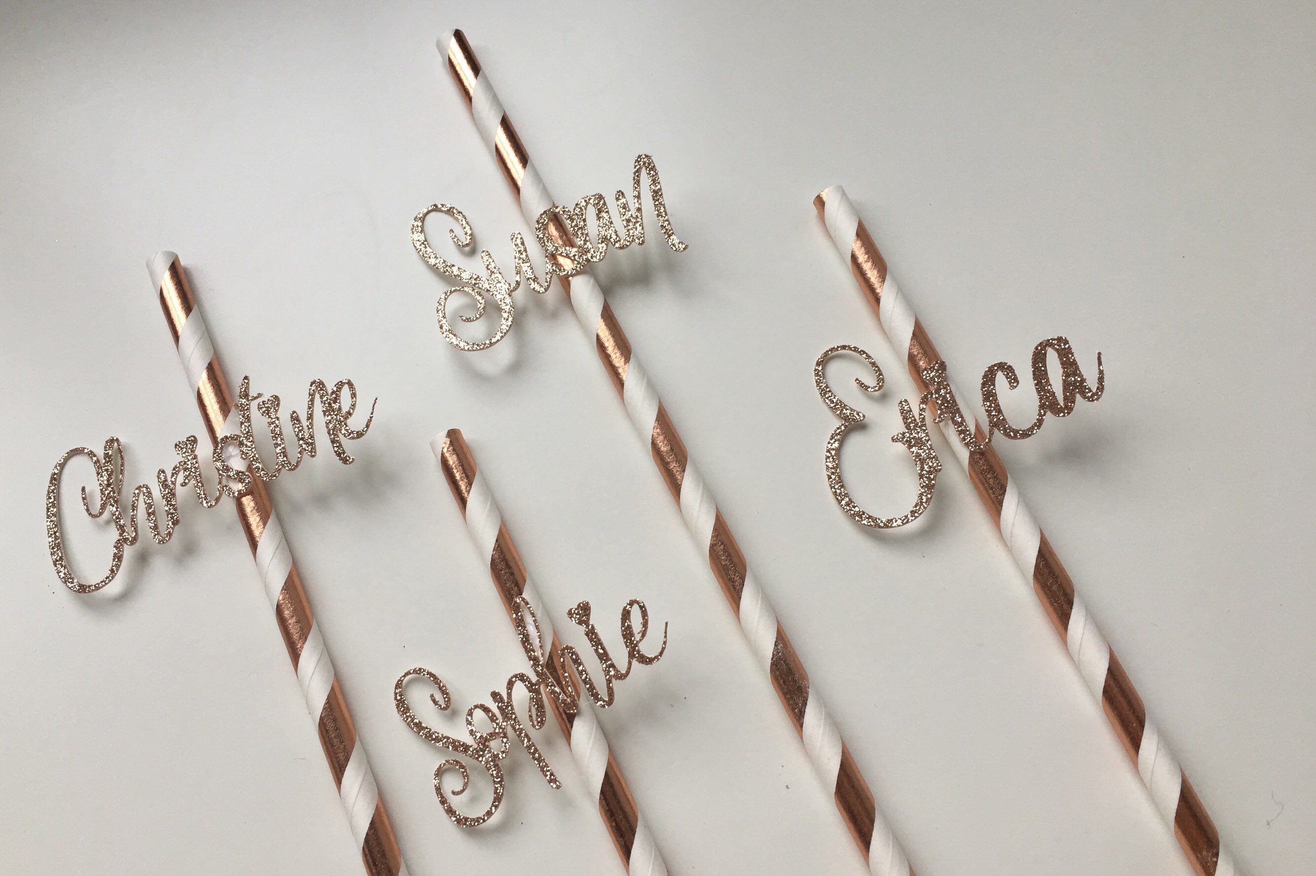 Personalised name straws Birthday straws with names Rose | Etsy
