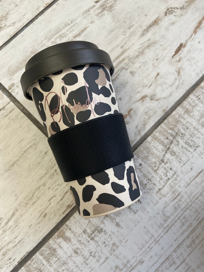 Personalised Leopard Print Bamboo Travel Mug Eco Friendly Etsy