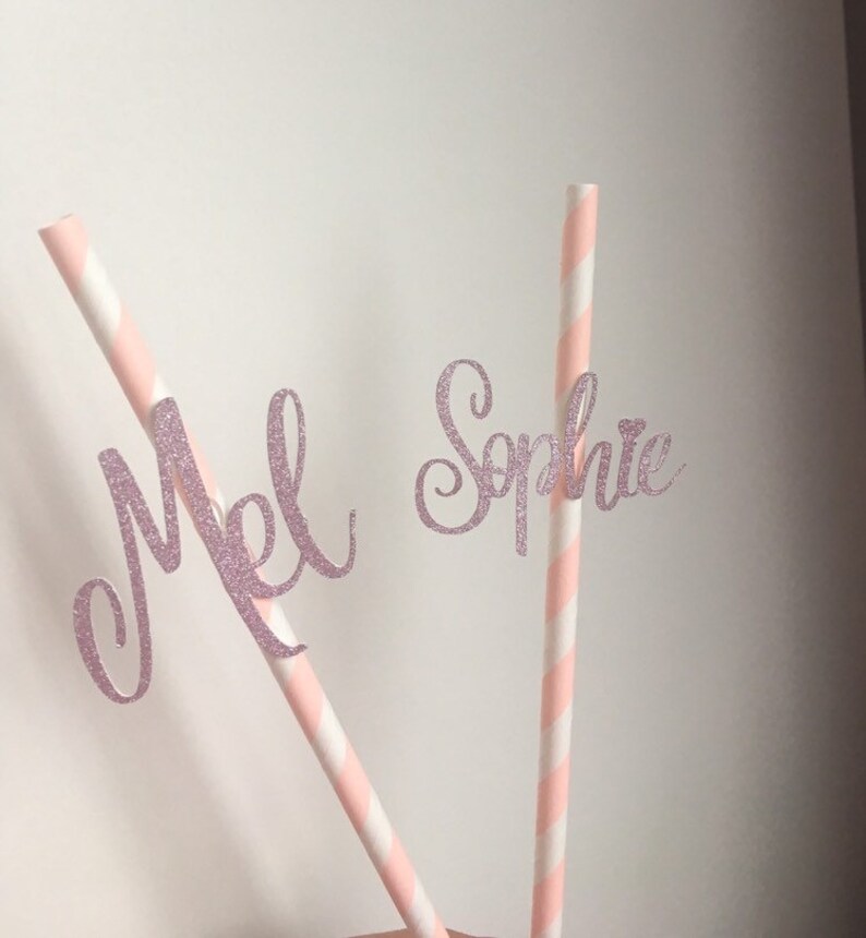 Personalised name straws Birthday straws with names Rose | Etsy