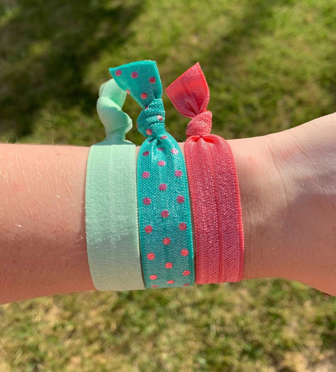 Elastic Hair Tie Set Sweet Watermelon / Ribbon Hair Ties / Hair Ties
