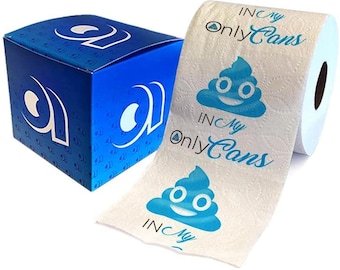 Printed TP Only Cans Poop Emotion Printed Toilet Paper Gag Gift – Funny Toilet Paper Roll For Prank, Bathroom Decor, Gift – 500 Sheets