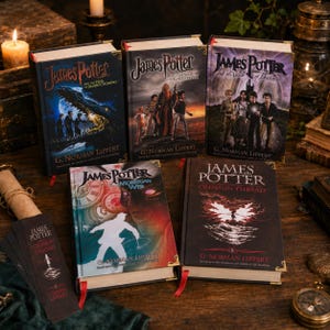 James Potter Complete 5 Book Hardcover Set, Dark Academia Fantasy Collection, Collector Edition with 5 Matching Bookmarks Gift For Reader