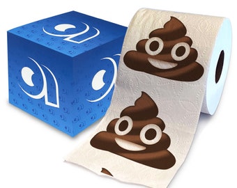 Printed TP Poop Face Emotion Printed Toilet Paper Gag Gift – Funny Toilet Paper Roll For Prank, Surprise, Bathroom Decor, Gift – 500 Sheets