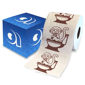 Printed TP Monkey Potty Training Printed Toilet Paper Roll – Fun Potty Training Toilet Roll for Teaching Kids to Use Bathroom - 500 Sheets