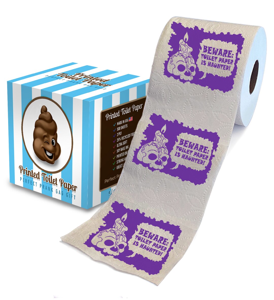 Printed TP Halloween Beware Toilet Paper is Haunted Printed Etsy