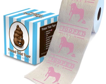 Printed TP I Pooped Like A Unicorn Printed Toilet Paper Gag Gift – Funny Toilet Paper Roll For Prank, Surprise, Decor, Gift - 500 Sheets