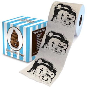 Printed TP Halloween Night Printed Toilet Paper Gag Gift – Scary Toilet Paper Roll for Surprise, Prank, Funny Novelty Gift – 500 Sheets