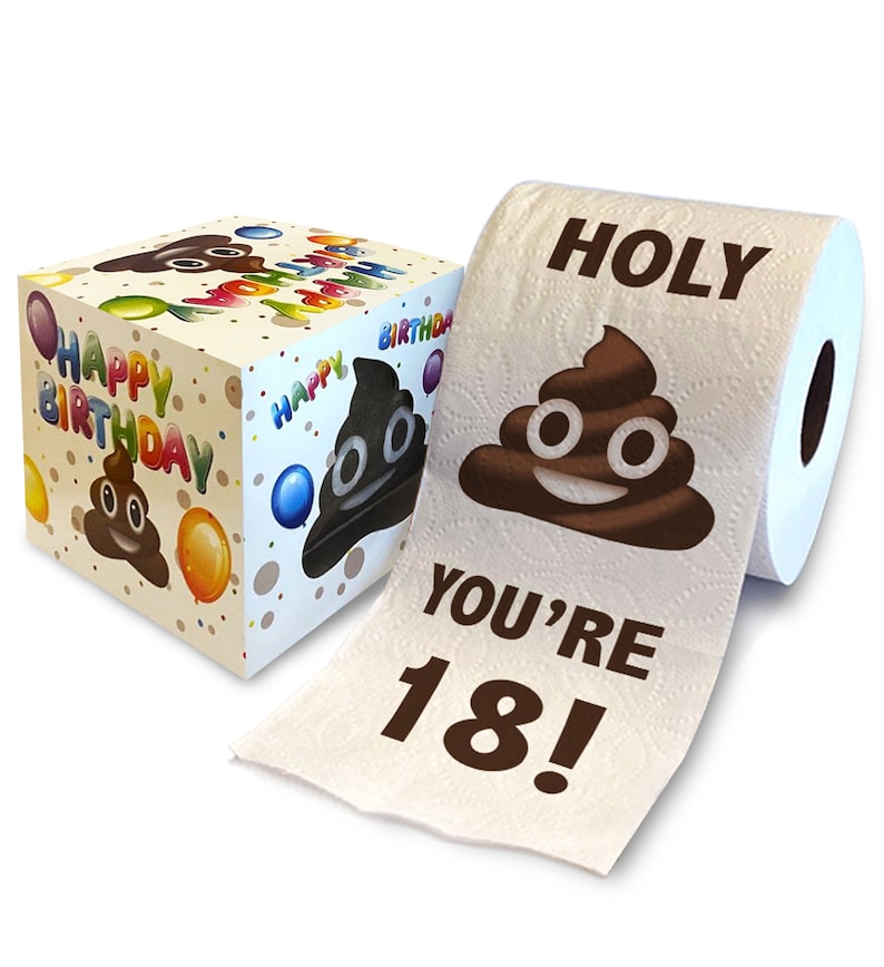 Printed TP 18th Birthday Gift Toilet Paper - Holy You're 18 Bday Party Funny Gift, Novelty Unique 18 Happy Birthday Presents - 500 Sheets afbeelding 1