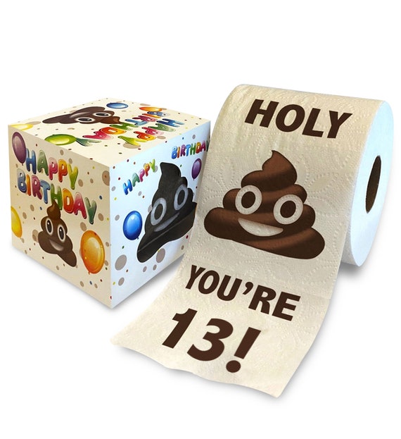 Printed TP 13th Birthday Gift Toilet Paper - Holy You're 13 Bday Party Funny Gift, Novelty Unique 13 Happy Birthday Presents - 500 Sheets